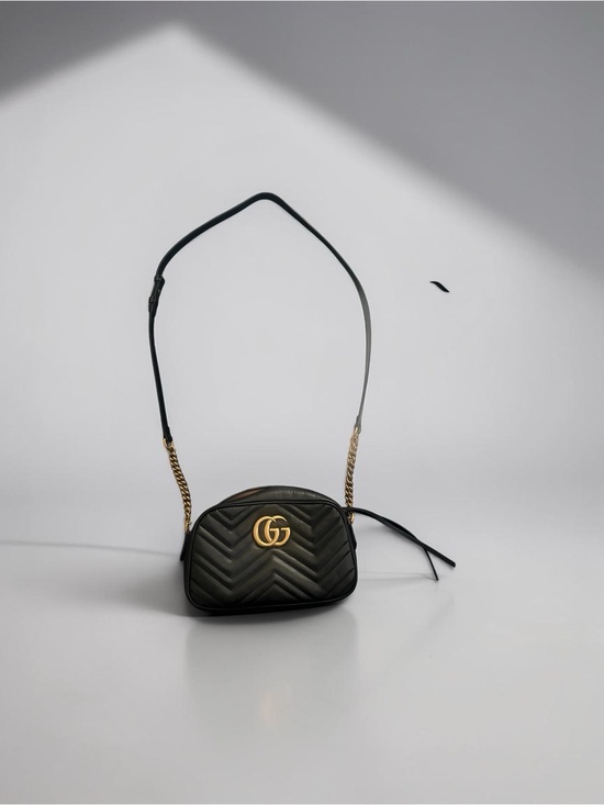 Gucci Handbags - Gucci Double G Marmont Small Crossbody Bag with Gold Hardware
